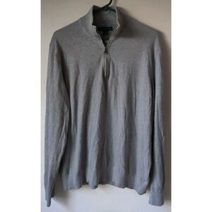 Banana‎ Republic Men's Quarter Zip Sweater Gray Size XL Pima Cotton/Cashmere